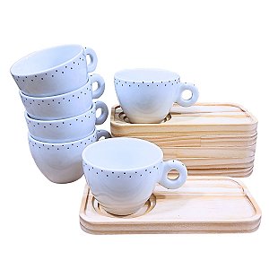 Kit Jogo Conjunto 6 Xicara 150ml Porcelana Café Expresso Chá