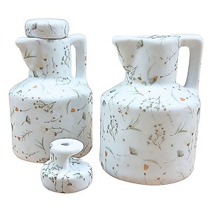 Kit Galheteiro Decorado 2 pçs 250ml Arabesco  - Porcelana