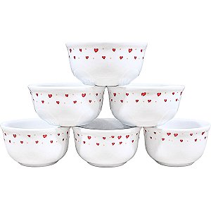 Jogo 6 Tigelas Cumbucas Sobremesa 120ml  Porcelana Decorada