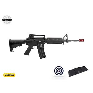 Rifle de Airsoft Elétrico M4A1 Rossi Sentinel Carbine Full Metal 6mm + Capa + Alvo