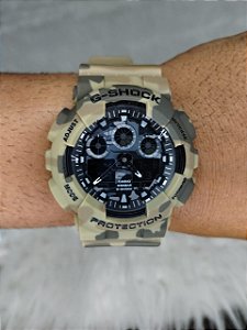 G-Shock GA-100 Camuflado Bege 50MM A Prova D'água