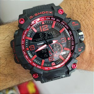 G-Shock Mudmastaer GG-B100 Vermelho/Preto 55MM A Prova D'água