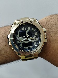 G-Shock Steel Em Aço Dourado 55MM A Prova D'água