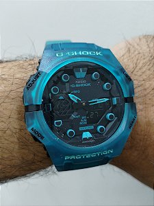 G-Shock BA B001 Verde Água 48MM A Prova D'água