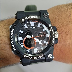 G-Shock Frogman Preto/Verde 50MM A Prova D'água