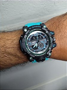 G-Shock Mudmaster Preto/Azul 55MM A Prova D'água
