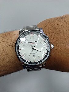 Montblanc Prateado Em Aço 50MM A Prova D'água