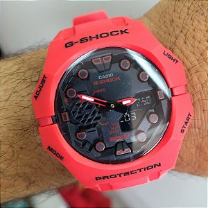 G-Shock BA B001 Vermelho 48MM A Prova D'água