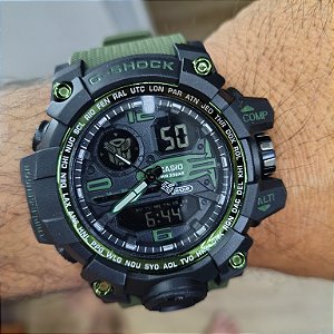G-Shock Transformers Preto/ Verde 55MM A Prova D'água