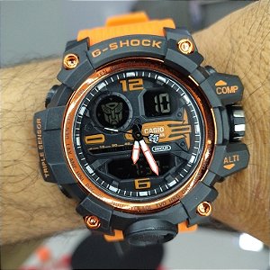 G-Shock Transformers Preto/Laranja 55MM A Prova D'água