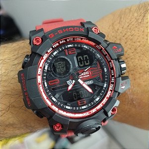 G-Shock Transformers Preto/Vermelho 55MM A Prova D'água