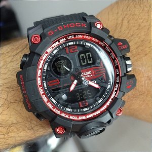 G-Shock Transformers Preto/Vermelho 55MM A Prova D'água