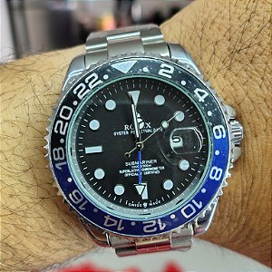 Rolex Submariner Em Aço Preto com Azul 46MM A Prova D'água
