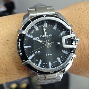 Diesel Caixa em Aço Prateado 55MM Prova D'água