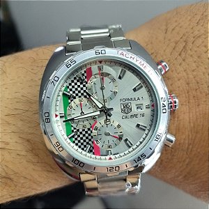 Tag Heuer Carrera Calibre 16 Formula 1 Prateado Em Aço 50MM A Prova D'água