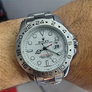 Rolex Oyster Perpetual Date Em Aço Prateado 46MM A Prova D'água