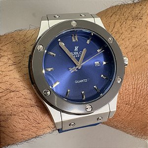 Hublot Geneve Pulseira de Borracha Azul 50MM