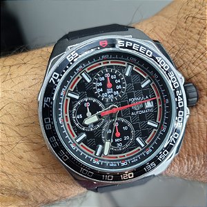 Tag Heuer Carrera Formula 1 Pulseira de Borracha Preto 44MM A Prova D'água