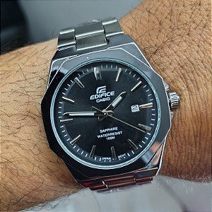 Casio Edifice Aço Redondo Preto 36MM