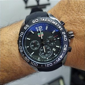 Tag Heuer Carrera Automático formula 1 Pulseira de Borracha Preto 47MM