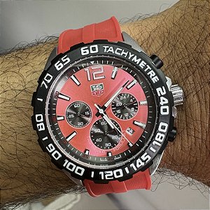 Tag Heuer Carrera Fórmula 1 pulseira de borracha Vermelho 47MM