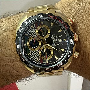 Tag Heuer Carrera Calibre 16 Formula 1 Dourado Em Aço 47MM