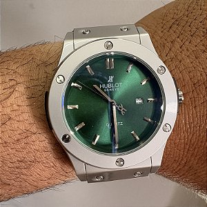 Hublot Geneve Pulseira de Borracha Verde 50MM