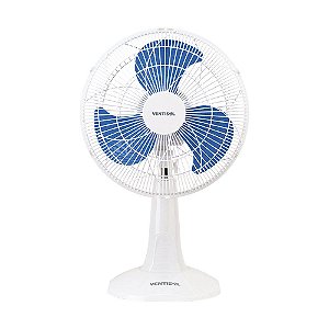 Ventilador De Mesa Oscilante Notos Branco/Azul 3 Lâminas Premium 30cm 127V - Ventisol