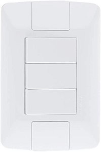 Conjunto Aria Branco 4x2 com 3 Interruptores Simples 6A 250V- Tramontina