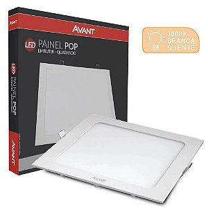 Painel De LED Pop De Embutir 30W 3000K Quadrado Bivolt - Avant