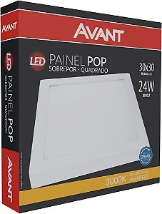 Painel De LED Pop De Sobrepor 24W 3000K Quadrado Bivolt - Avant