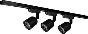 Kit Trilho Com 3 Spots Em LED Elegance Preto 6500K Bivolt - Avant