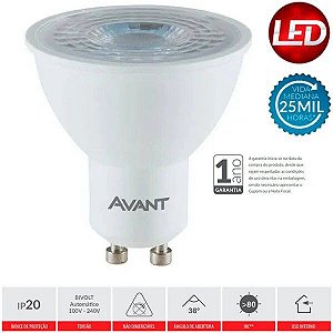 Lâmpada LED Dicróica GU10 6500K 4W Bivolt - Avant