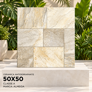 Piso Cerâmico Aderente 50x50cm 2,03M² - Almeida
