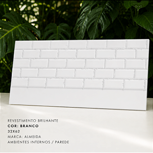 Revestimento Brilhante Classe A 32x62 Almeida Branco