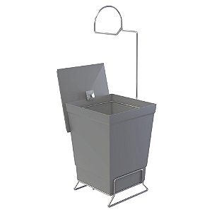 Lixeira Cinza 6,5L Com Suporte Para Papel Higiênico 1445-C - Stolf