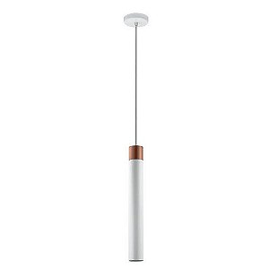 Pendente Branco e Cobre Clarin Tubo Bivolt 509 40Cm - Dital