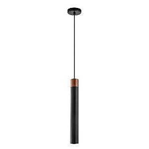 Pendente Preto e Cobre Clarin Tubo Bivolt 509 20Cm - Dital