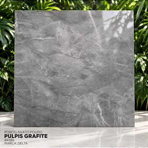 Porcelanato Pulpis Grafite Polido 84x84 2,80M - Delta Porcelanato
