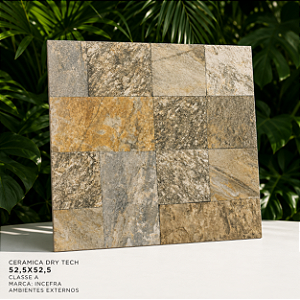 Piso Cerâmico Dry Tech Classe A 52,5x52,5 Incefra Externo