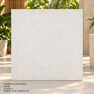 Piso Cerâmico Acetinado 46x46cm A Marmorizado 2,60M² - Viva