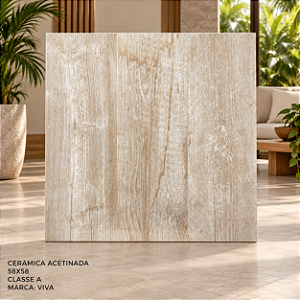 Piso Cerâmico Acetinado 58023 58x58cm Cl: A Madeira 2,35M - Viva
