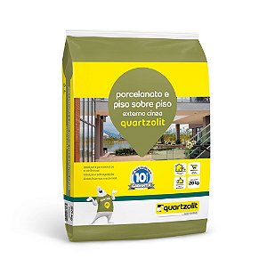 Argamassa Para Piso Sobre Piso De Uso Externo Cinza 20KG - Quartzolit