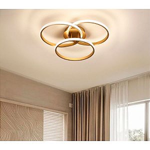 Plafon Selene Dourado 50cm Led 45W 4000K Bivolt