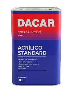 Tinta Acrilico Standard 18L Branco Fosco - Dacar