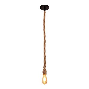 Pendente Rústico Corda Náutica Retrô E-27 Ip20 Vintage Sisal
