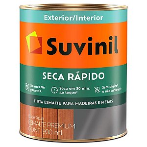 Tinta Esmalte Base de Água Seca Rápido Brilhante Branco 0,9L - Suvinil