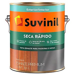 Tinta Esmalte Seca Rápido Acetinado Branco 3,6L - Suvinil