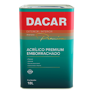 Tinta Acrílica Premium Emborrachada 18L Branco - Dacar