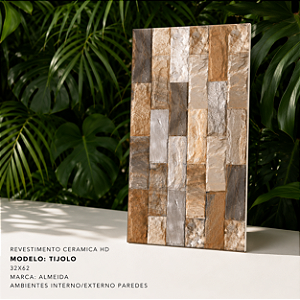Revestimento Cerâmico HD 32x62 Almeida Tijolo Parede Interno e Externo